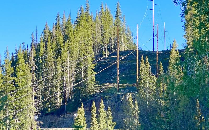 Tri-State Transmission lines along Highway 550, a few miles south of Silverton that, have been cleared during the Tri-State vegetation mitigation project. Photo credit DeAnne Gallegos