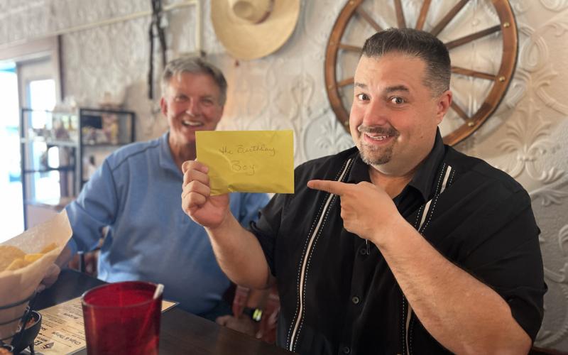 Happy Birthday Jim Harper! A group of friends celebrated his birthday with a dinner at El Bandito. Photo credit DeAnne Gallegos