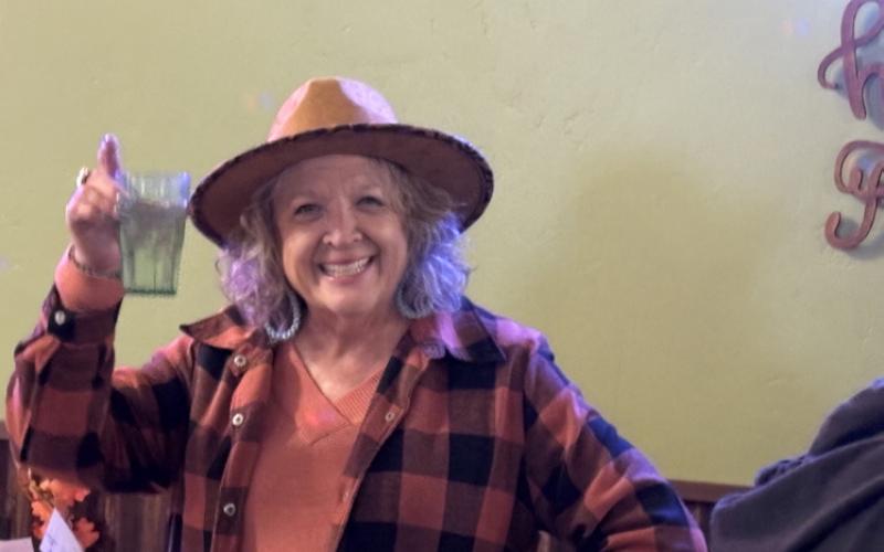 Photo by Lisa Risoli Cole Ranch resident Anna Riley enjoyed the painting night at the Alpine Tavern.