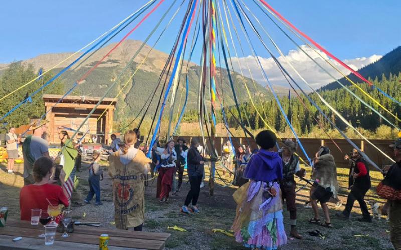 Photo by Columbine Roadhouse The Columbine Roadhouses Monty Python festival featured a May Pole.
