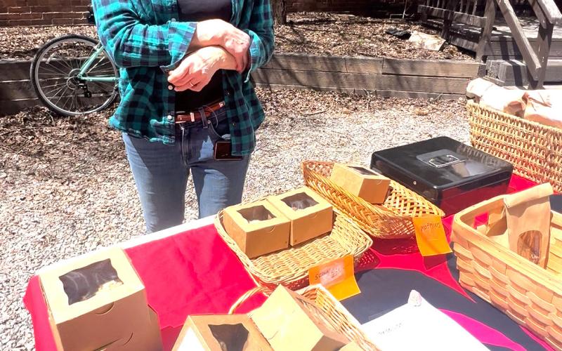 Photo credit DeAnne Gallegos The Silverton Farmers Market kicked off this weekend in the courtyard of the Wyman Hotel Deborah Roberts offered her freshly baked good.