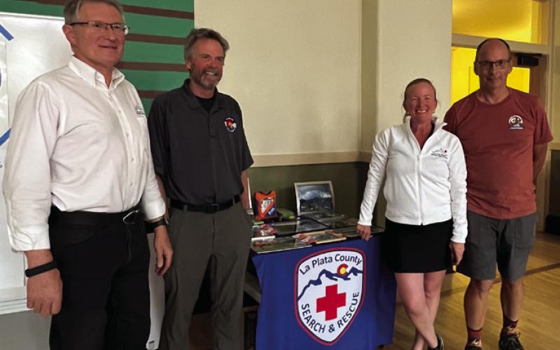 Ron Corckish (La Plata County SAR), Jim Donovan (OEM), Coral Smith (La Plata county SAR), Dale Garland (Hardrock 100 Race Director)