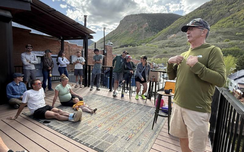 Dale Garland talks about this year's Hardrock race photo by DeAnne Gallegos