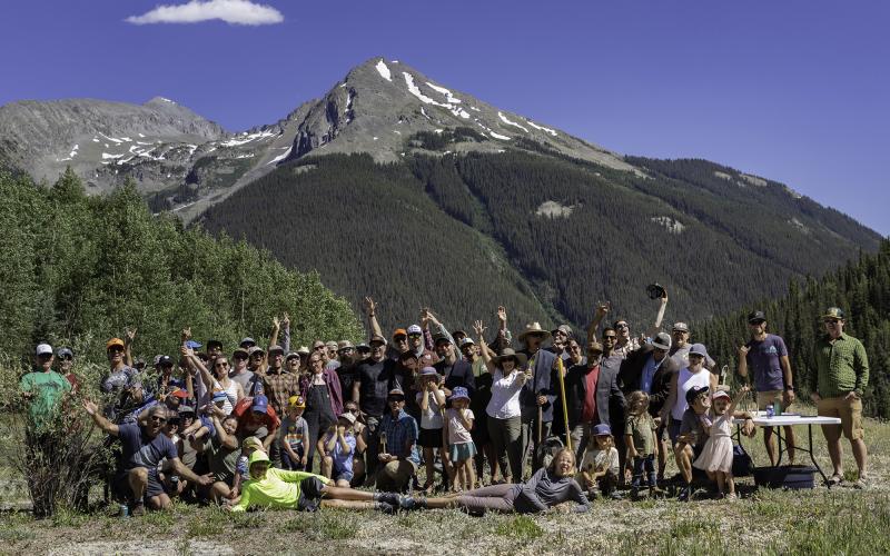 Celebrating the opening of Baker's Park. Photo credit Silverton Singletrack Society