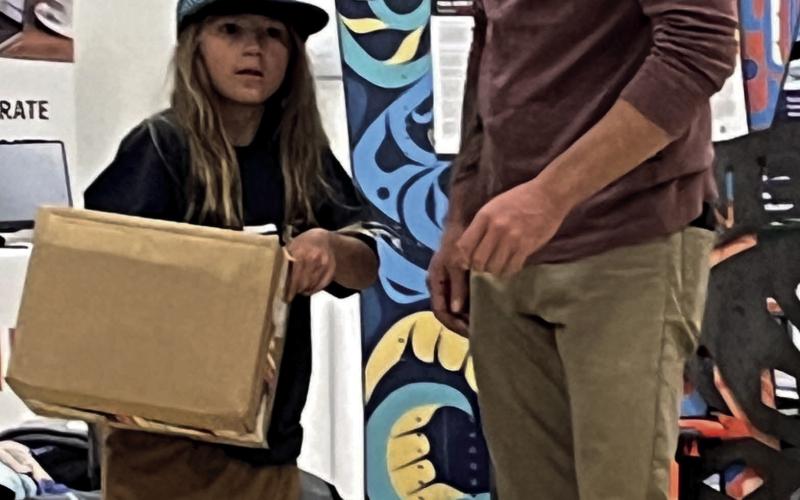 Avalanche School Deputy Director Josh Jespersen and Griff Pinto pulling another lucky winner. Photo credit SAS