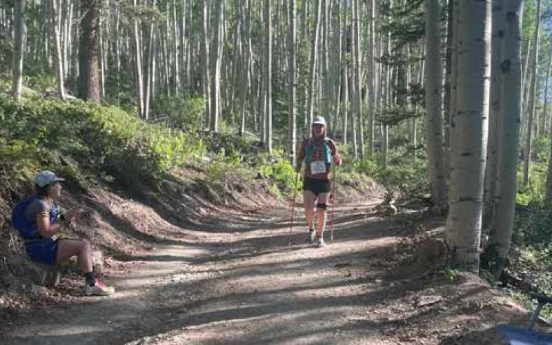 Kelly Fetchenhier coming in strong at mile 40 Photo by Katey Fetch