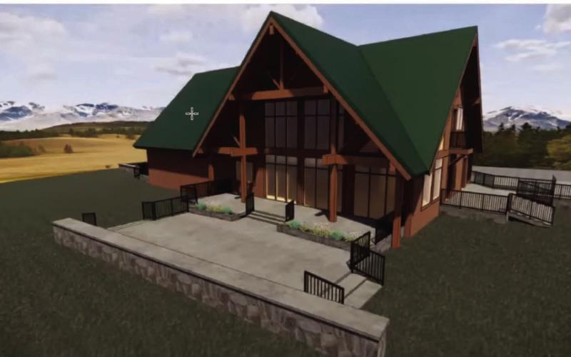 Conceptual drawings of the Kendall Mountain Rec Center deck from another angle