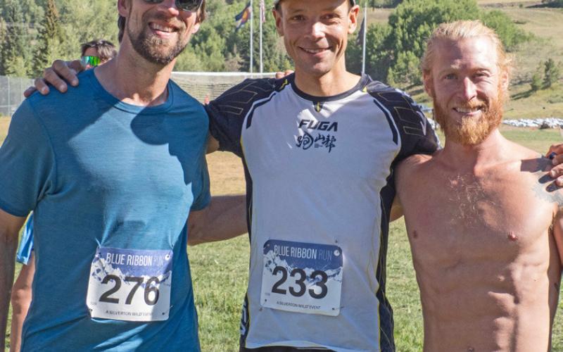 10k/ Ross Ring-Jarvi, Silverton (3rd), Aurelian Jacoutot, France (1st), Anthony Krunkel, Durango (3rd) photo by Ray Dileo