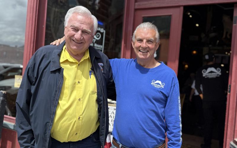 Al Harper and Ken Boden stop for a quick “hi” during Ironhorse photo by DeAnne Gallegos