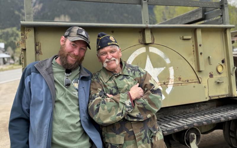 Local veterans Cole Davenport and Tommy Wipf on Memorial Day photo by DeAnne Gallegos