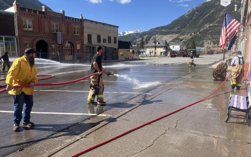 Silverton is looking sharp after the streets were cleaned by the Silverton Volunteer Fire Department photo by Scott Fetchenhier