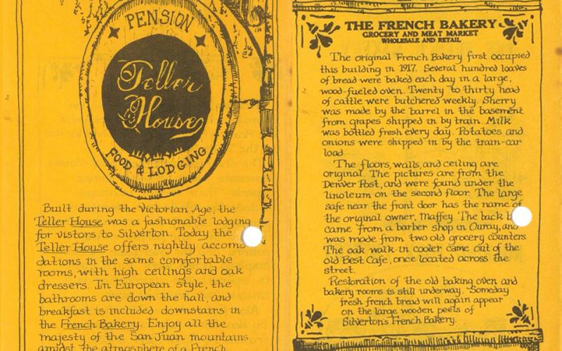 A newspaper reader sent us this vintage Teller House and French Bakery pamphlet. Do you know what year it is from?