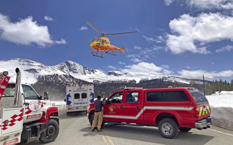 Flight for Life at the Molas Pass parking lot Photo by Silverton Medical Rescue