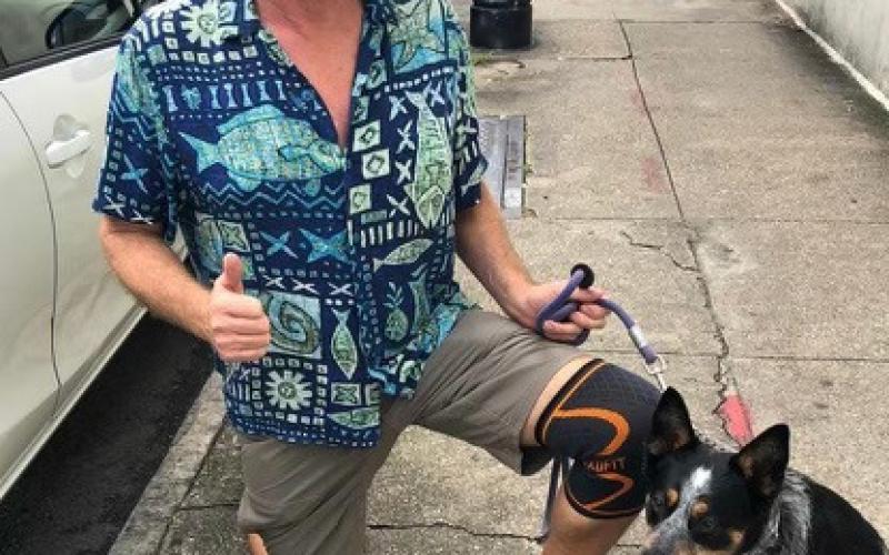 Rick and his blue heeler Kora. Photo credit Rick Noble