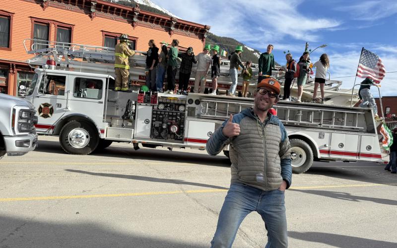 Chris Brosh photo bombs St. Patrick’s Day float photo by DeAnne Gallegos