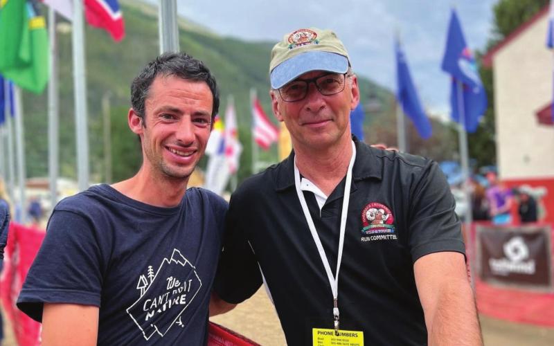 Killian Jornet and Run Director Dale Garland Photo Credit Silverton Area Chamber of Commerce