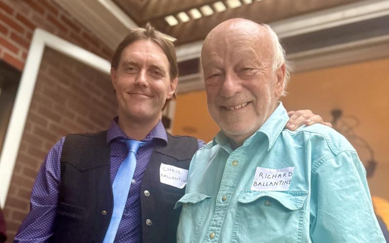 Chris and Richard Ballantine at the Ballantine Family Gathering last Friday evening photo by DeAnne Gallegos