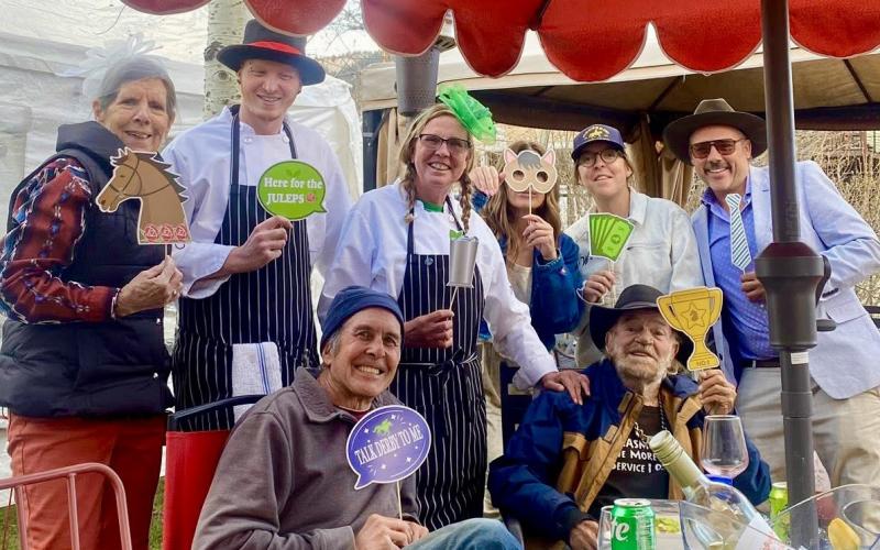 The Kentucky Derby party at the Osteria garden was mostly locals photo by the Osteria