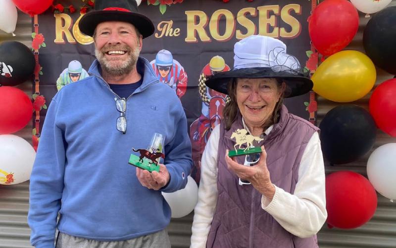 The Swansons threw a Kentucky Derby party in the Villa Dalle Valle garden photo by Wendy Polly