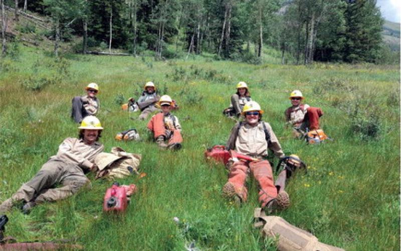 Trail workers in Bakers Park Photo by Silverton Single Track Society