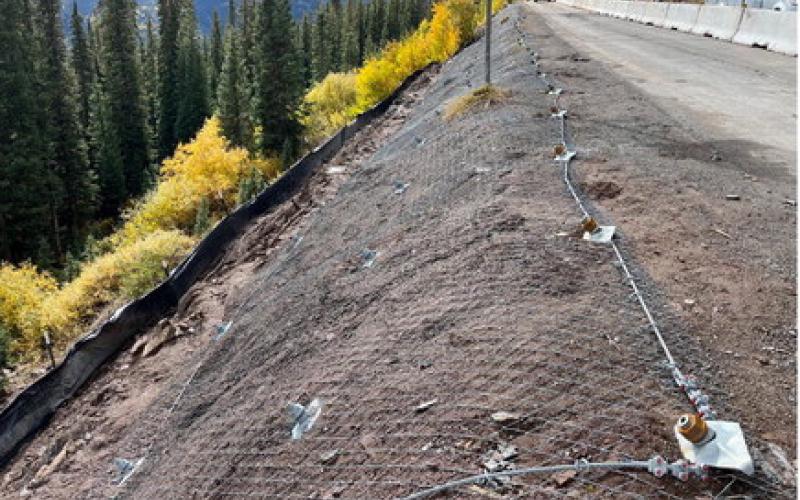Retaining wall structure at the Coal Bank Pass location Mile Point 56.9. Photo by CDOT