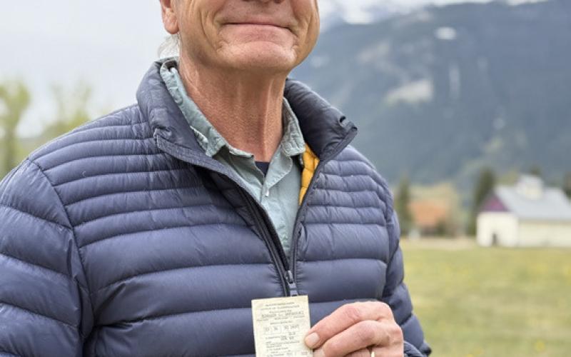Ken Safranski brought his draft card from 1969 photo by DeAnne Gallegos