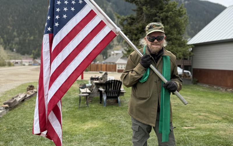 Local veteran Frank Lee after his solo march down Greene St on Memorial Day photo by DeAnne Gallegos