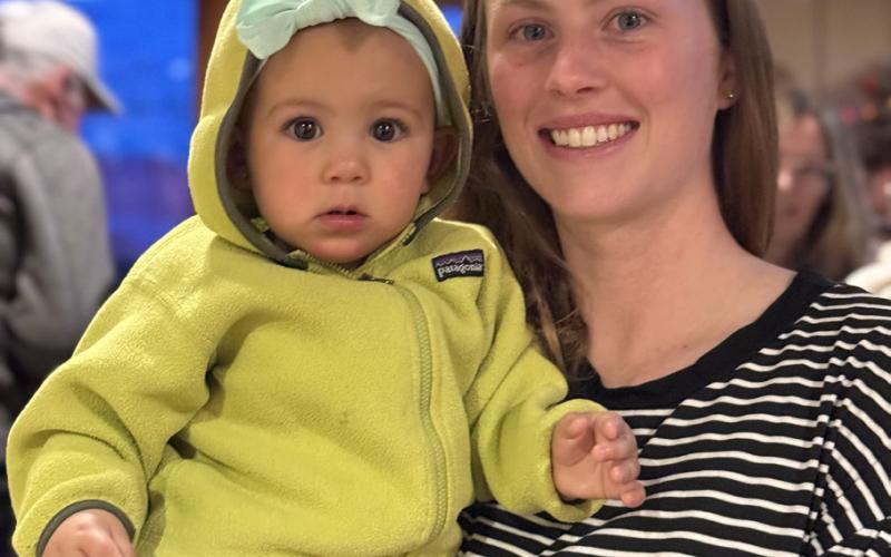 photo by DeAnne Gallegos Silverton Baby Katrina and her mom, Meah Mordecai, enjoyed the Town of Silverton’s Candidates night at Kendall Mountain Community Center