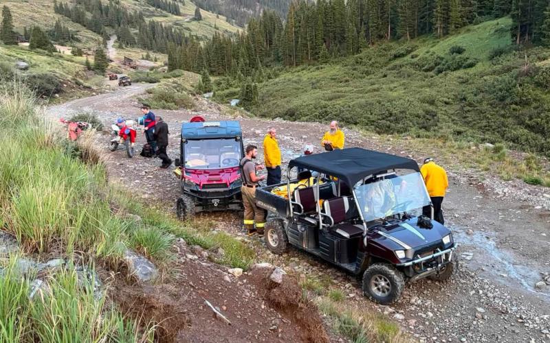 SSJVFD took their two OHVs out to Animas Forks fire response photo by Elias Smallreed