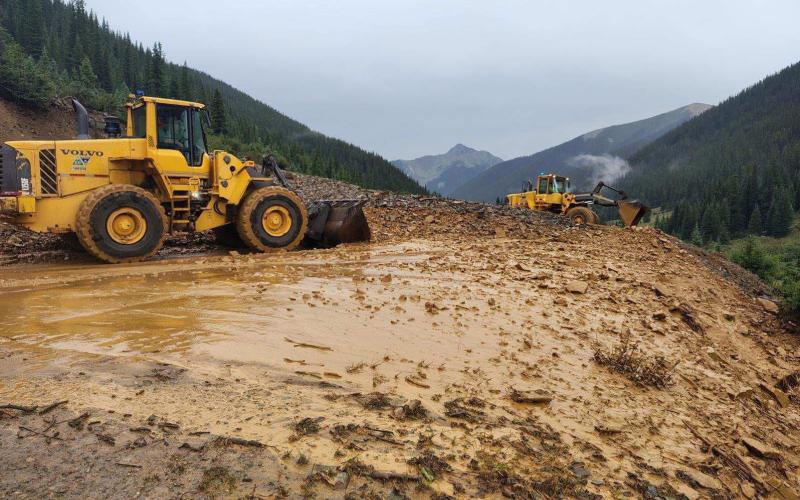 Mudslide cleanup after the intense rainstorm on Saturday photo by CDOT