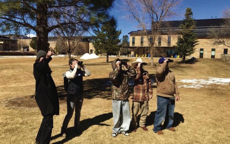 MSI Executive Director Melissa May “bird watching” with a group of young volunteers. Photo credit MSI