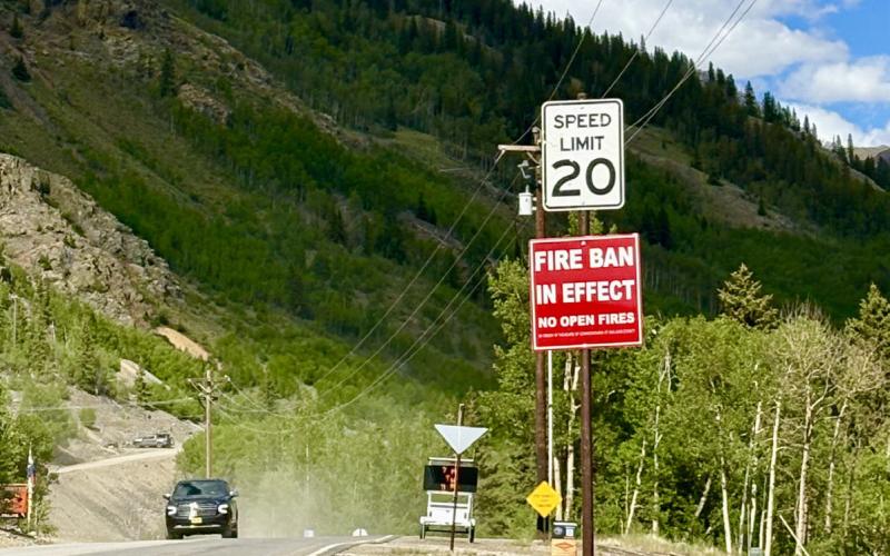 The San Juan County road and bridge put out fire ban signs Photo by Jim Donovan