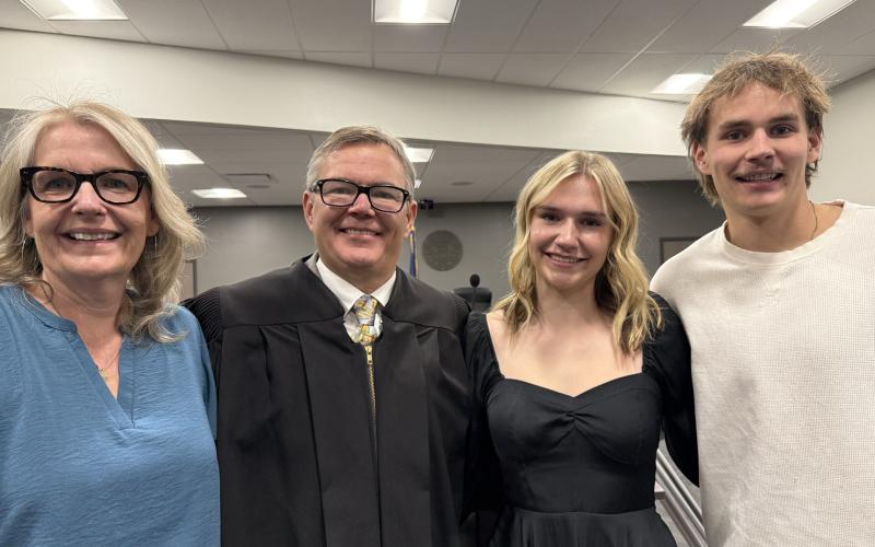 The Edwards family celebrates Judge Anthony Edwards' newly appointed position (Jane, Anthony, Amelia &amp; Payton Edwards) . Photo by Jane Edwards