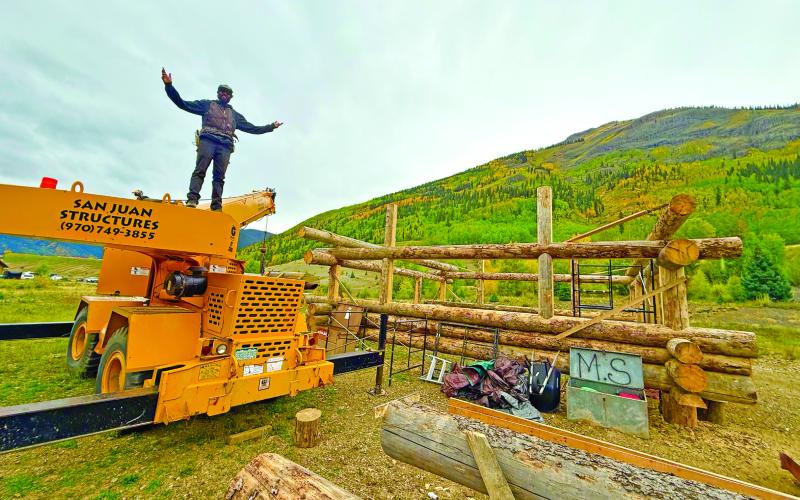 Ben Roberts of San Juan Structures worksite just east of Silverton out by the Powerhouse. photo by DeAnne Gallegos