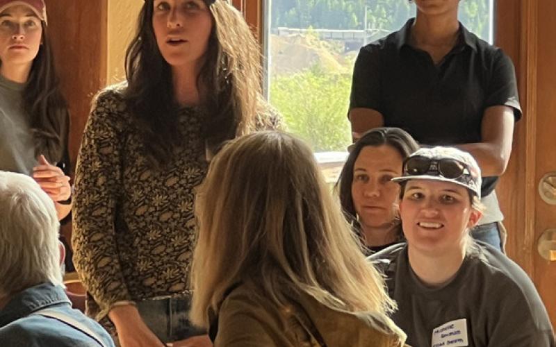 Silverton local Nora Jean gave a quick update at the BPMD community open house. Photo credit DeAnne Gallegos