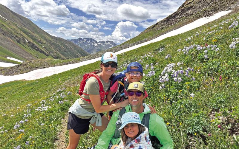 The Anderson family in Boulder Gultch. Photo credit Misti Anderson