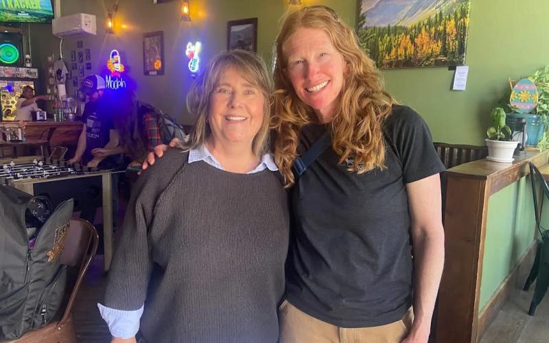 Tiffany DeKay and Becky Joyce spent time catching up at the Alpine Tavern photo by Charla Bingel Andreatta