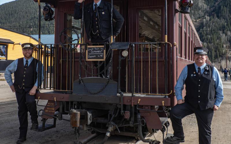 The Train Conductors of Engine 480 say goodbye to Silverton until next May 2026into town. Photo by Ray Dileo