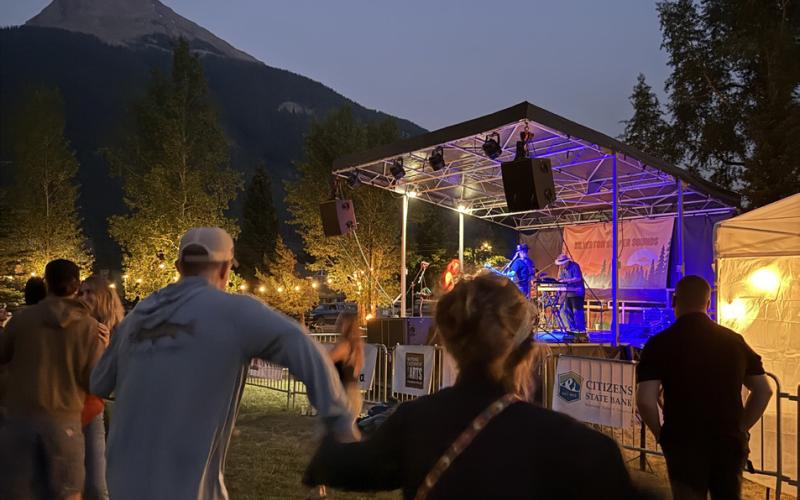 Lots of dancing going on at the Silverton Summer Sounds concert photo by DeAnne Gallegos