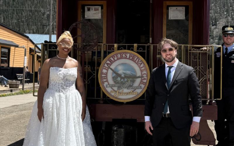 A couple got married on the train ride and celebrated here in Silverton photo by DeAnne Gallegos