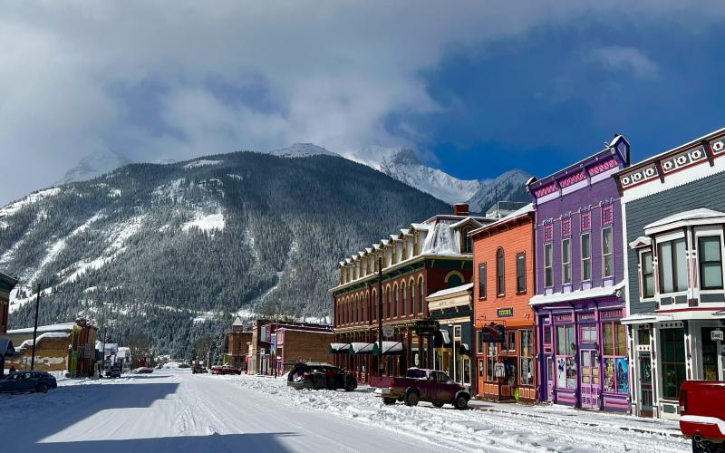 Colorful downtown Silverton is quiet in the early morning after this last round of fresh snow. Photo credit DeAnne Gallegos