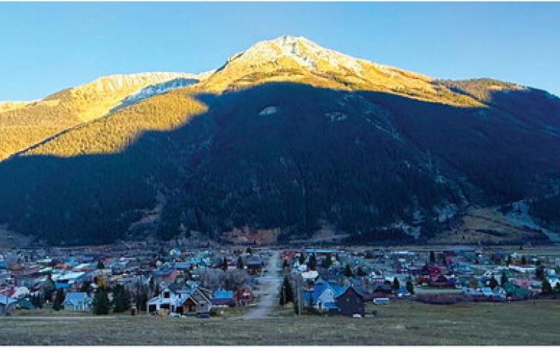 Days are getting shorter and colder in Silverton as Fall moves along through October. This is 5:45pm on Tuesday and the sun has already set behind Sultan &amp; Turk mountains casting a shadow over Kendall Mountain. Photo by DeAnne Gallegos