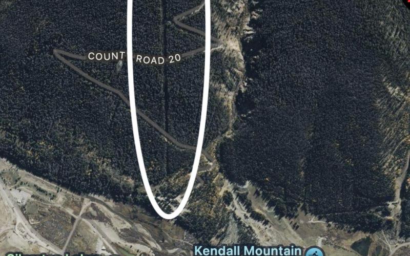 Map of area known as the 'power lines' on Kendall Mountain where the accident took place