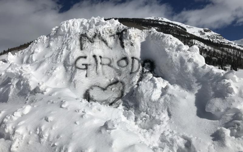 Mt. Girodo dedicated to public works for their outstanding job this winter. Send your notes or photos of appreciation for our snow removal crew to the Silverton Standard for next week's paper! Photo by Margot Early