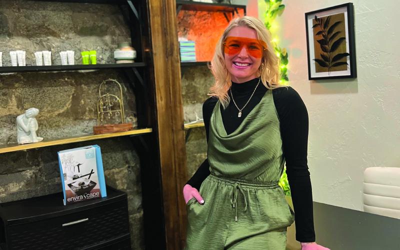 Maddie Moser in her new spa space. Photo credit DeAnne Gallegos