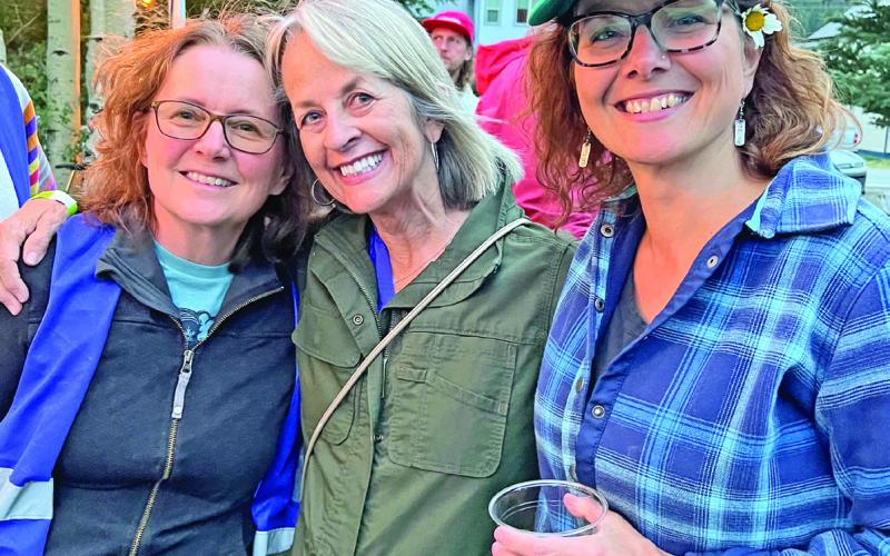 State Rep Barbara McLachlan with Creative District members Lori Nixon (far left) and Lisa Branner (far right) Photo credit DeAnne Gallegos