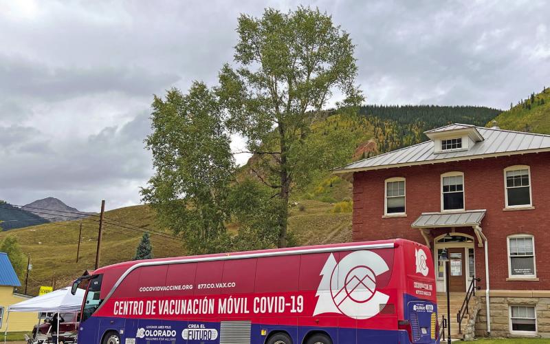 The COVID mobile bus will be at the Miners’ Hospital every Tuesday EXCEPT 10.18.2022. Photo Credit DeAnne Gallegos