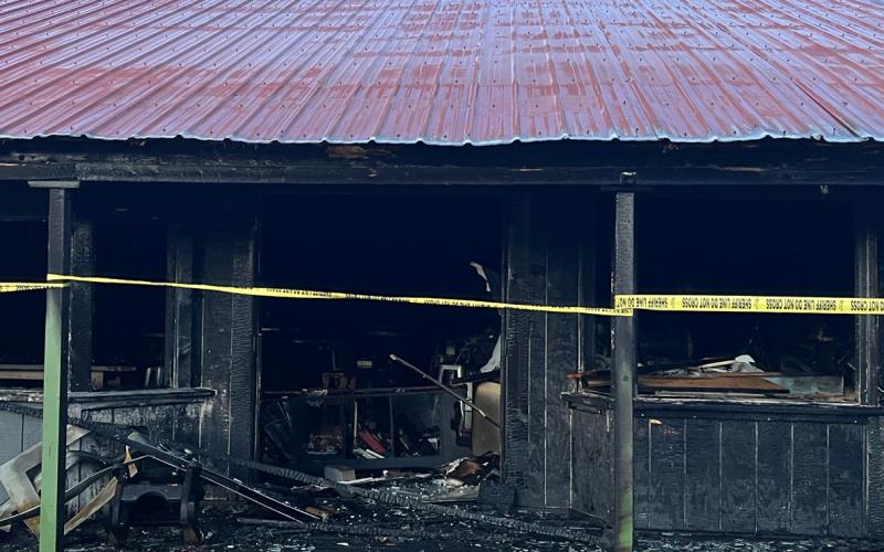 The morning of the Silverton Square fire. Photo credit DeAnne Gallegos
