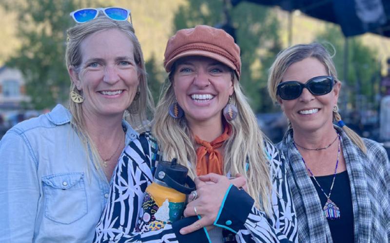Silverton locals Anne Izzard, Holly Huebner &amp; Melissa Childs, were smiling ear to ear after listening to the local El Bandito Band’s opening performance at the Silverton Summer Sounds concert last Friday night Photo credit DeAnne Gallegos