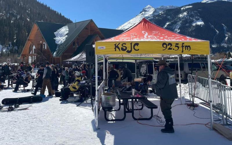 Silverton Local Radio Station KSJC attended the Banked Slalom Race on Saturday and the Silverton Kid’s Ski Races on Sunday. Photo credit Danny Castle KSJC